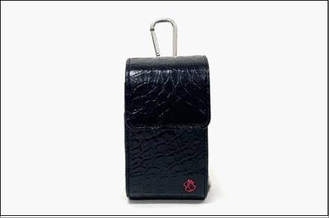 【ブラック】博多革工房HOMMONが作ったゴルフ距離計ケースLサイズ【クロコダイル】