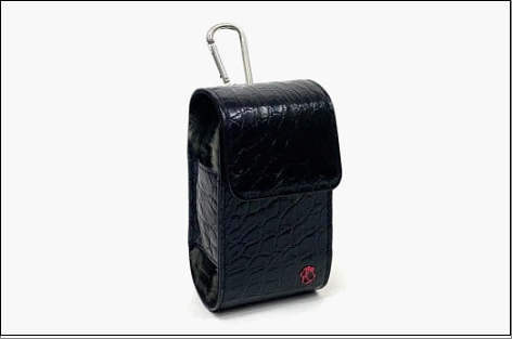 【ブラック】博多革工房HOMMONが作ったゴルフ距離計ケースLサイズ【クロコダイル】