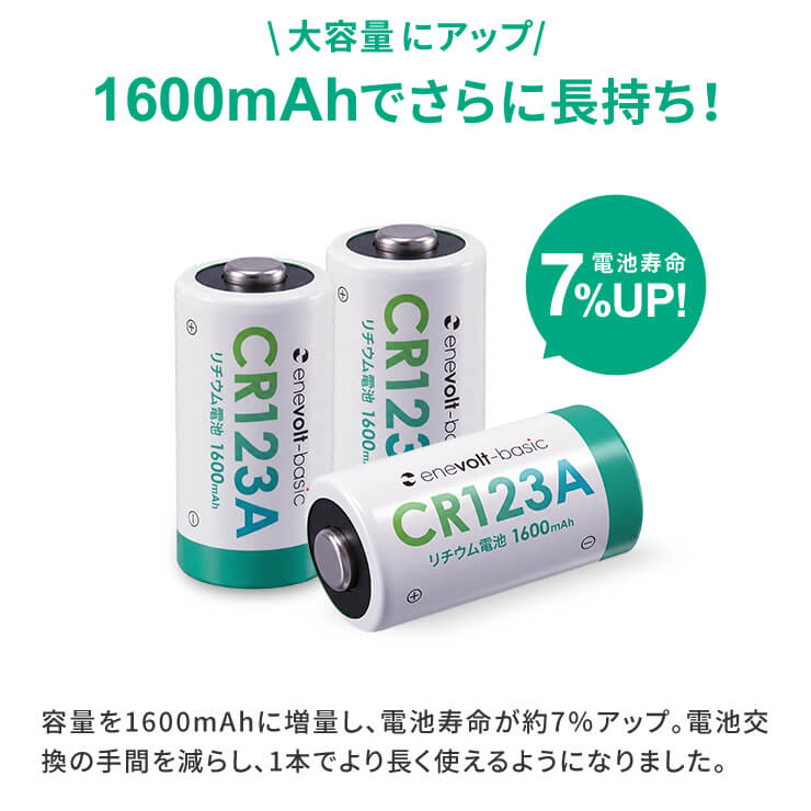 【enevolt】 エネボルト リチウム電池 CR123A形 6本セット 【1年間保証】 3R-CR123AS6