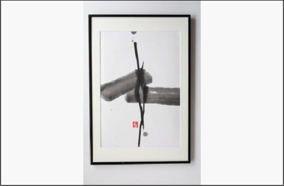 福岡市ゆかりの墨象作品《信》原画（A3額装）／「静かなる強さの系譜」黒田官兵衛シリーズより