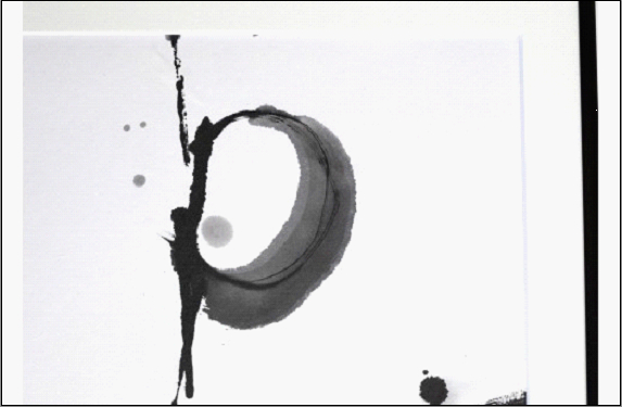 福岡市ゆかりの墨象作品《潮結》原画（A3額装）／「風と街と、心のかたち」シリーズより