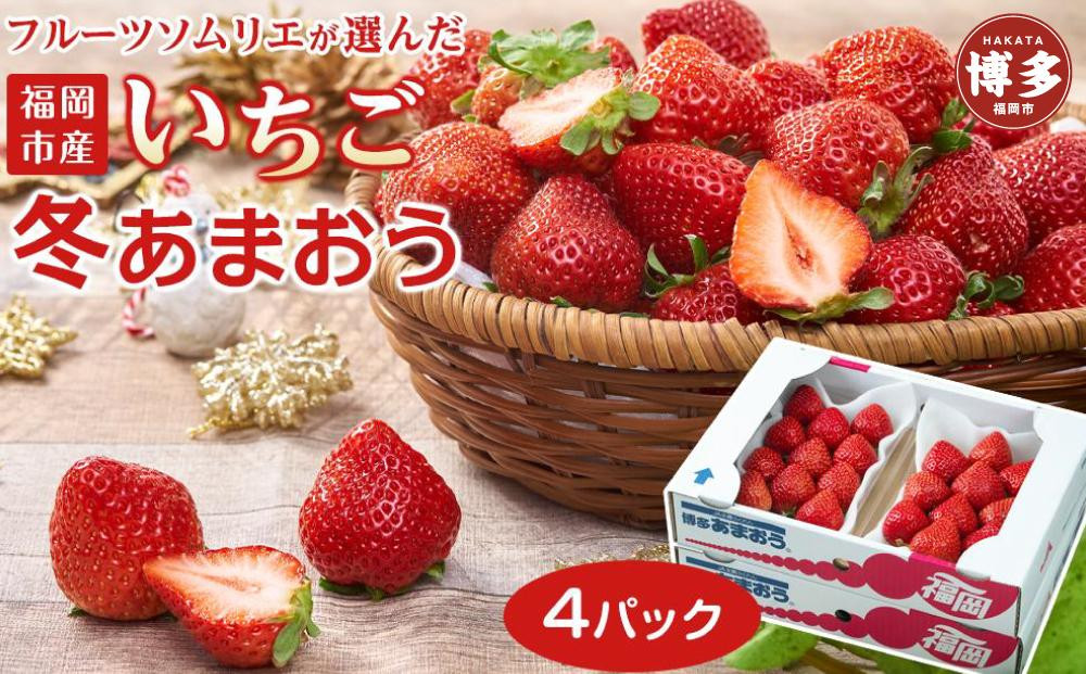 フルーツソムリエが選んだ 福岡市産冬あまおう4パック※一部離島不可