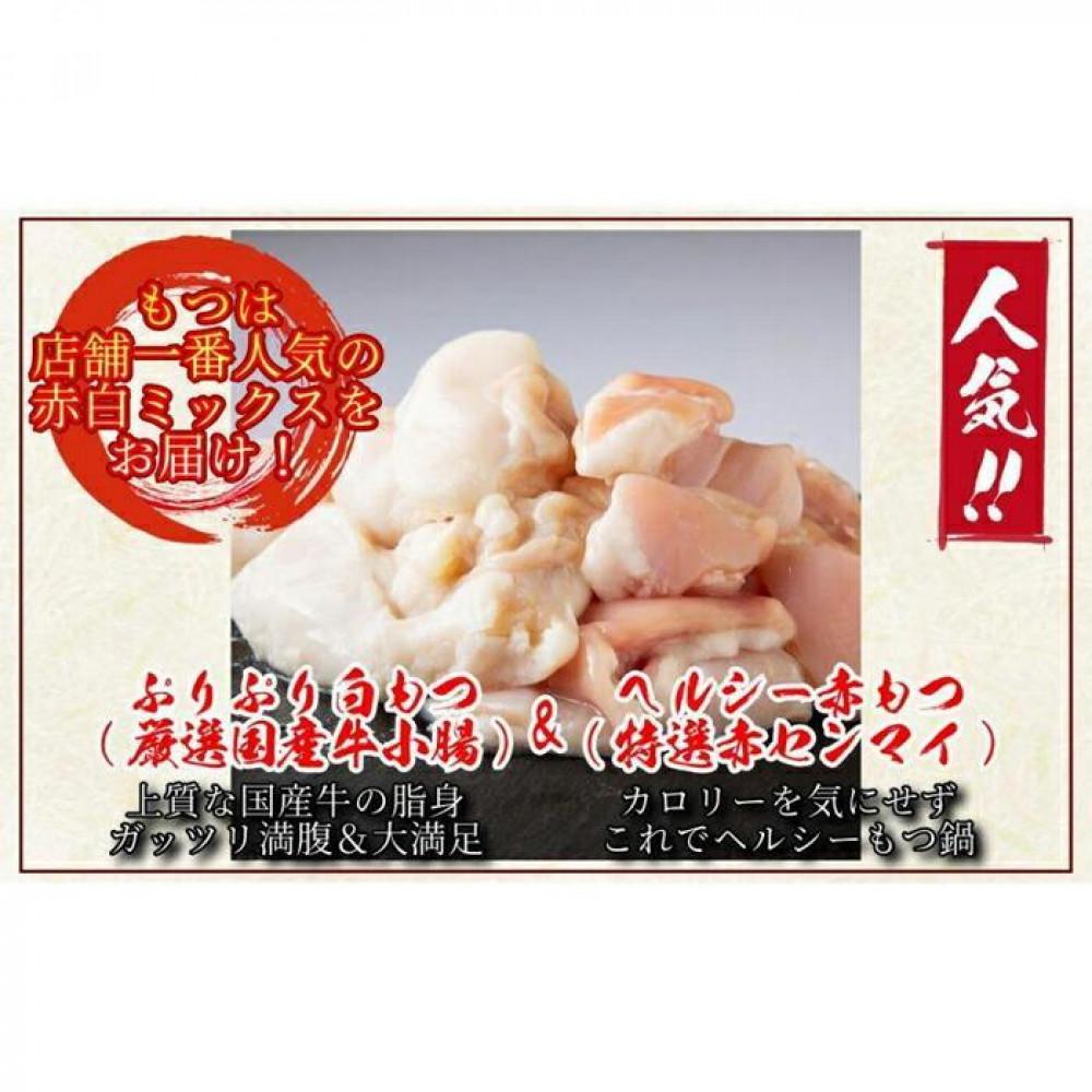 松葉の博多もつ鍋セット「海鮮あごだし醤油(明太とろろ風味)」2人前～3人前