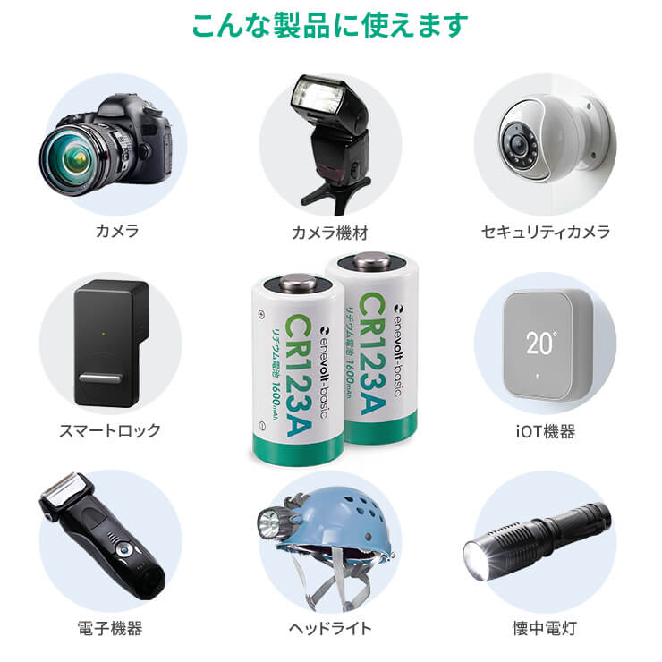 【enevolt】 エネボルト リチウム電池 CR123A形 6本セット 【1年間保証】 3R-CR123AS6