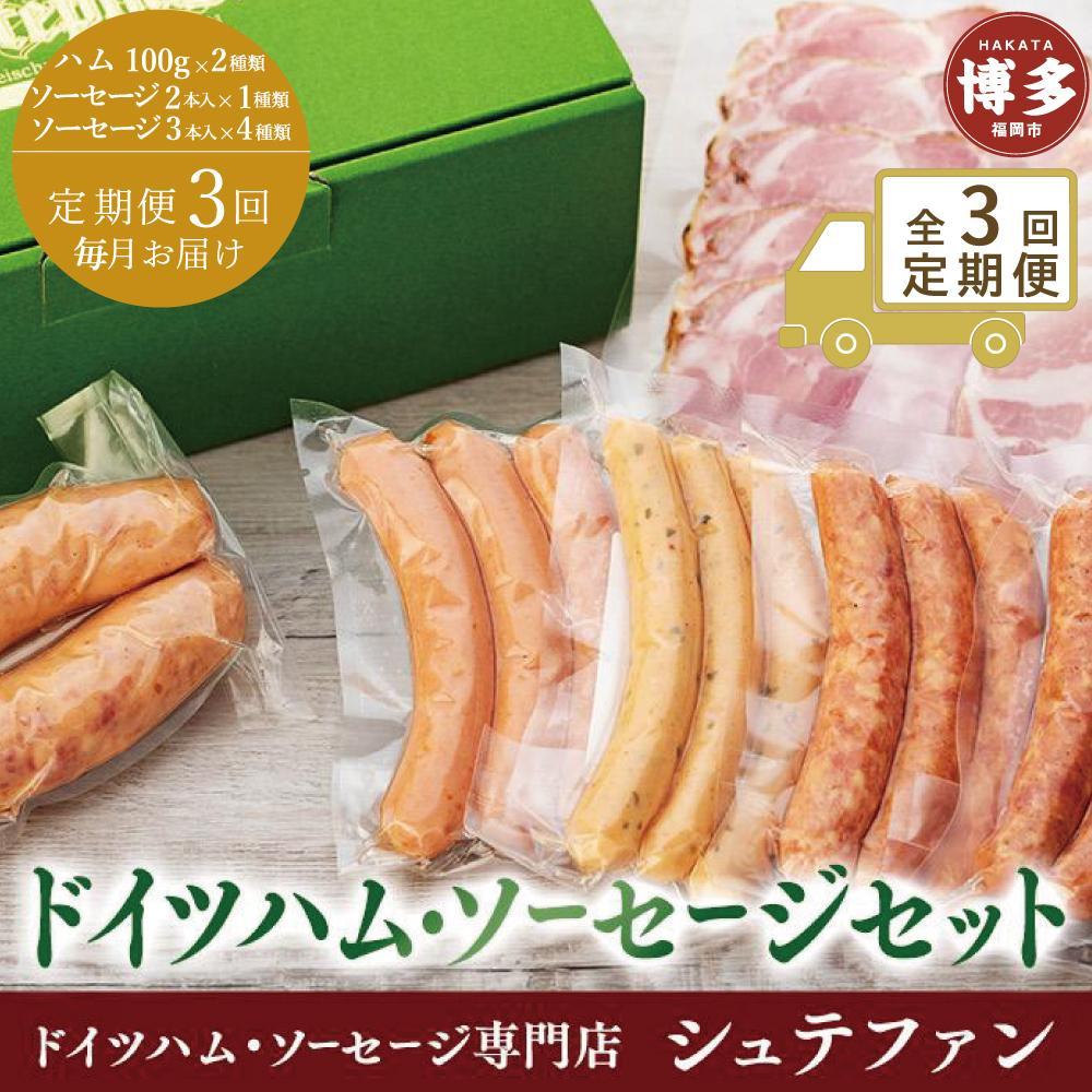 全3回定期便(毎月)【福岡市内のドイツハム・ソーセージ専門店】シュテファン ドイツハム・ソーセージセットA | 肉 お肉 にく 食品 加工
