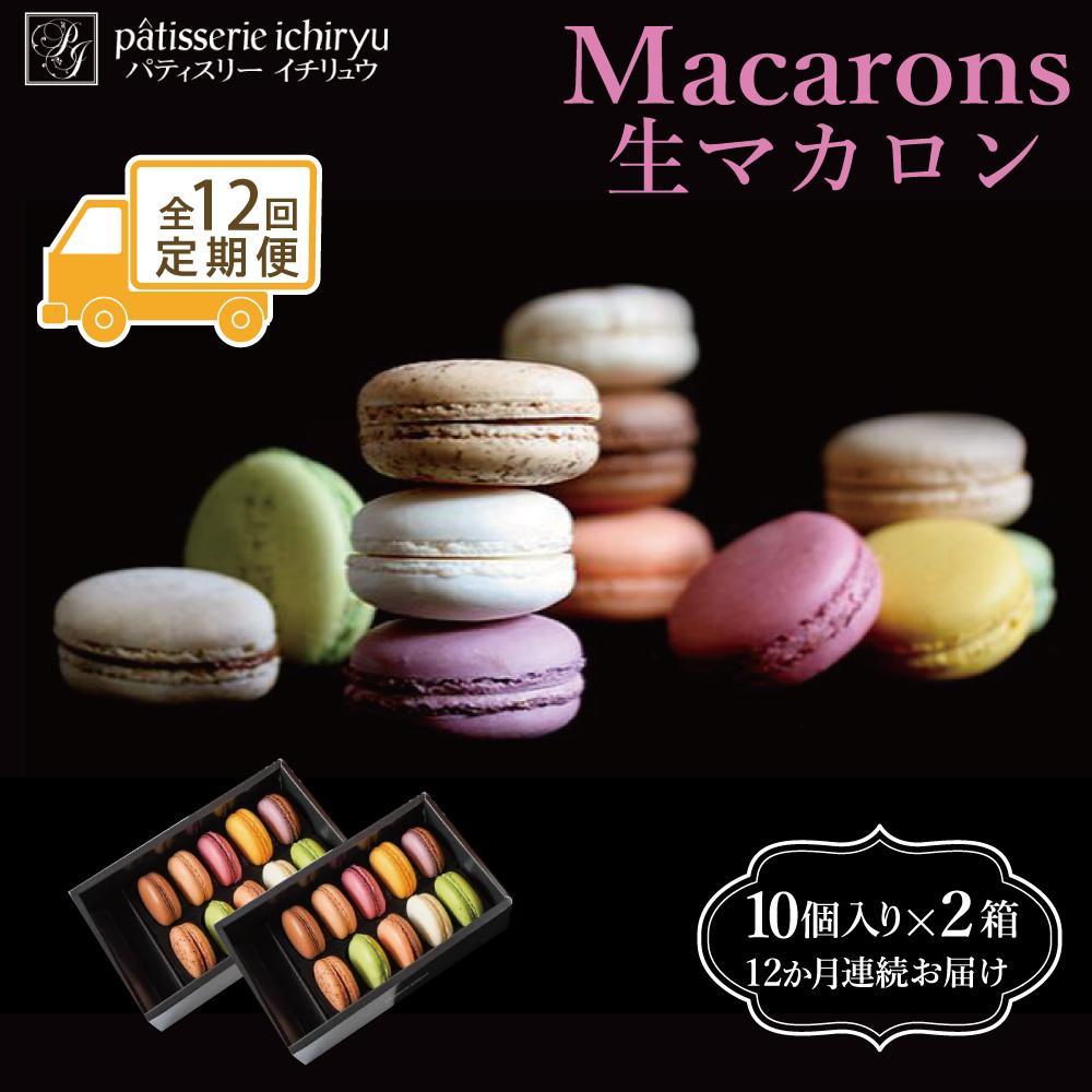 【定期便全12回】【福岡市】生マカロン（10個）×2箱セット | 菓子 おかし 食品 マカロン