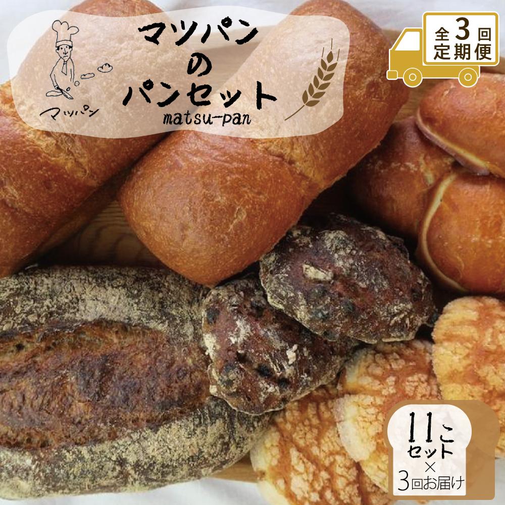 【定期便全3回】【福岡市】マツパンのパンセット11個（リッチ食パン2本、ライ麦パン1個、メロンパン3個、塩パン3個、くるみとレーズン2個） | 食品 加工食品 人気 おすすめ 送料無料 ベーカリー