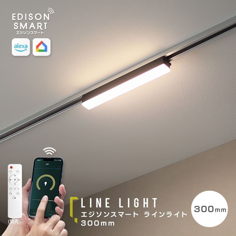 エジソンスマート ラインライト 300mm for ダクトレール ブラック 福岡市