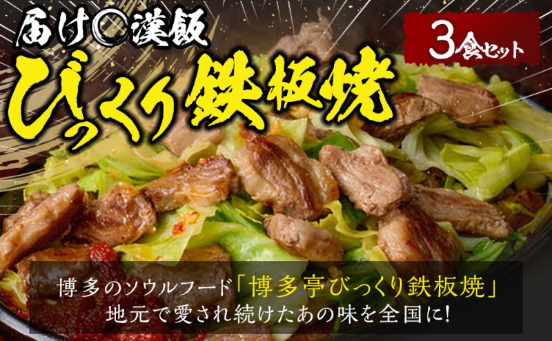 福岡のソウルフードびっくり鉄板焼 3食セット