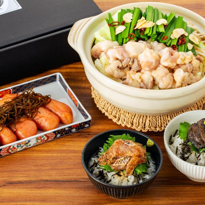 博多 天然鯛茶漬け 白ごま＆黒ごまセットと博多あごだし明太子 詰め合せ