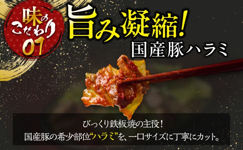 定期便 3回 福岡のソウルフード びっくり鉄板焼 2食セット