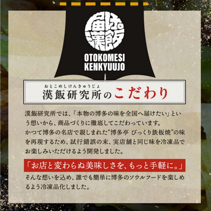 定期便 3回 福岡のソウルフード びっくり鉄板焼 3食セット