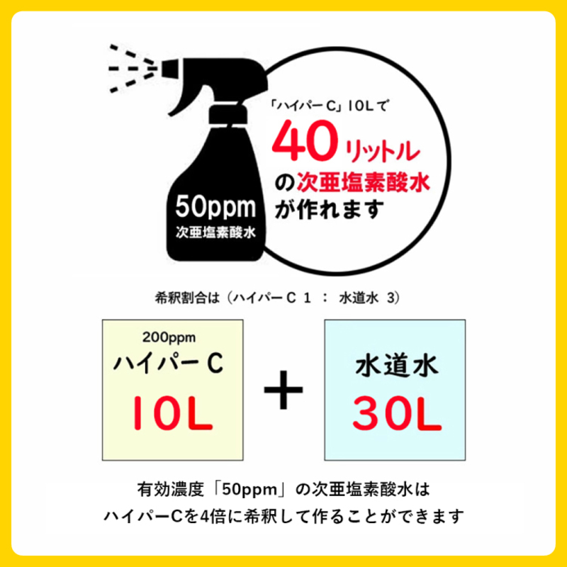 次亜塩素酸水 ハイパーC 10リットルBOX  衛生管理