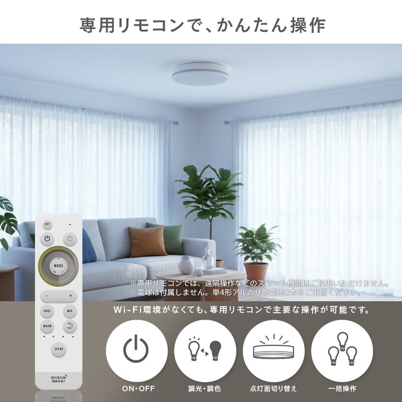 エジソンスマート TREO シーリングライト 福岡市【ブラック】