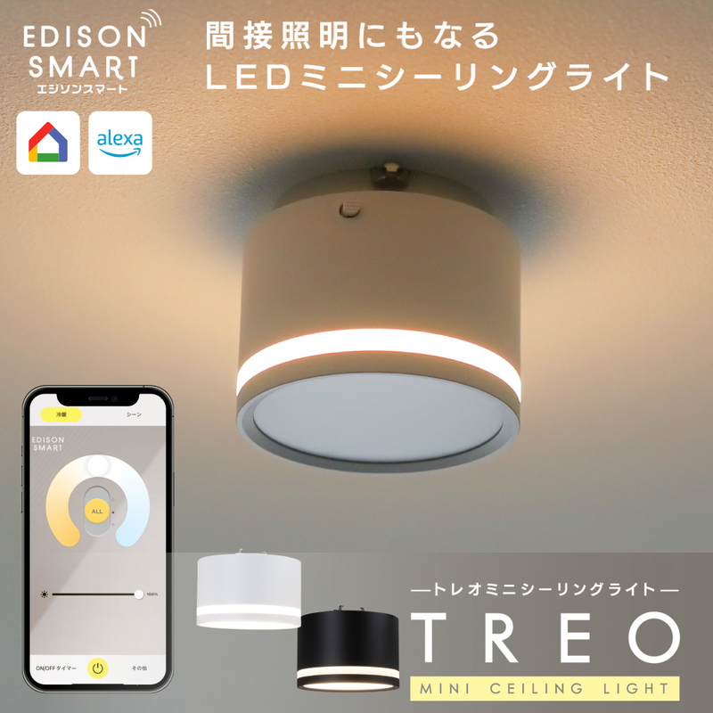 エジソンスマート TREO ミニシーリングライト 引掛けシーリング用 福岡市【ブラック】