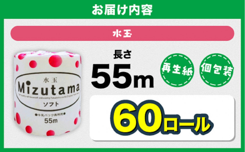 トイレットペーパー 水玉 55ｍ×60個【福岡市】