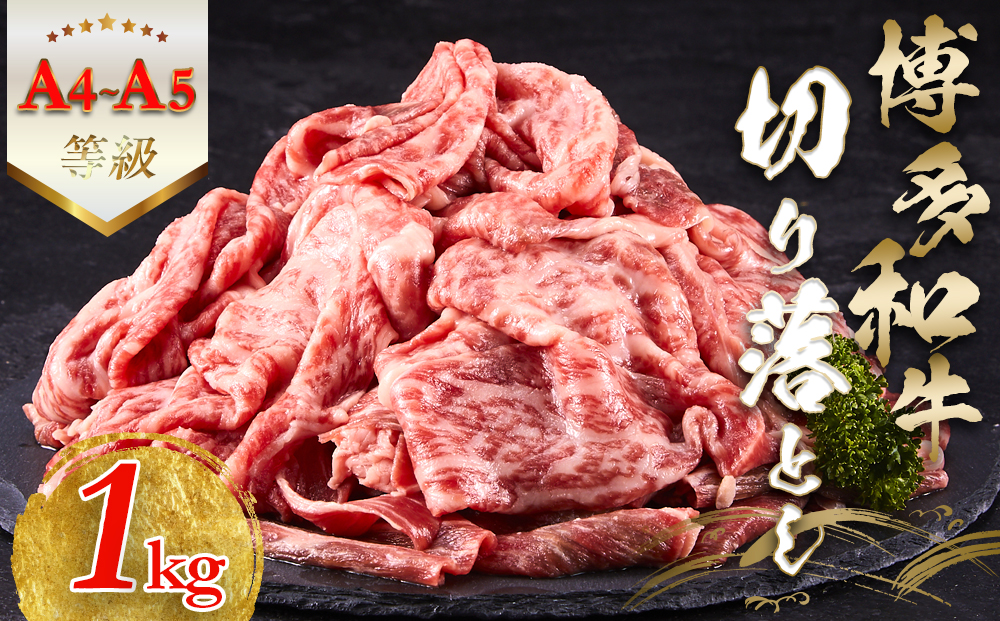 【A5-A4等級】　博多和牛切り落とし　1kg（500g×2）