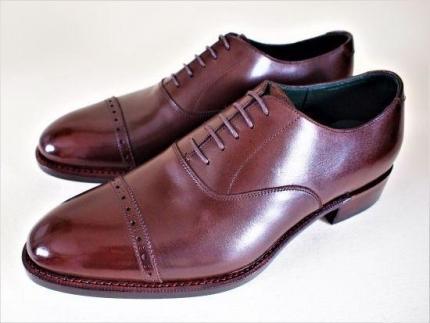 革靴 パンチドキャップトゥオックスフォード（ハンドソーンウェルテッド製法／博多製造）サイズ：23.5ｃｍ
