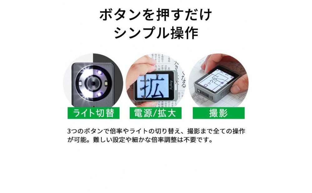 【Anyty】携帯型LED顕微鏡 マジックルーペ キューブ 【6ヶ月保証】 3R-MJL02