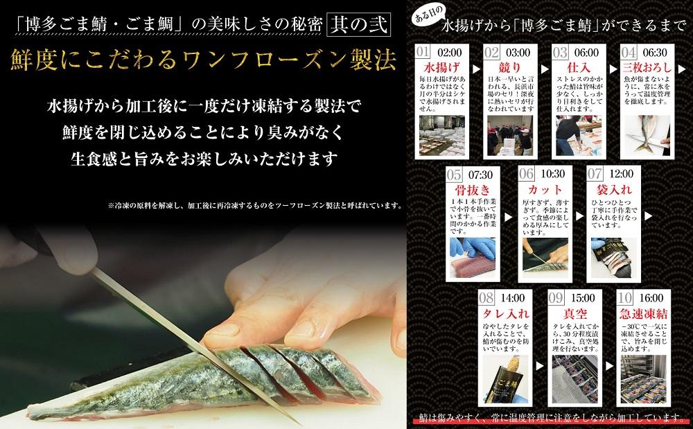 博多名物　ごま鯖400g（100ｇ×4個） 長浜市場水揚げ天然真鯖使用　