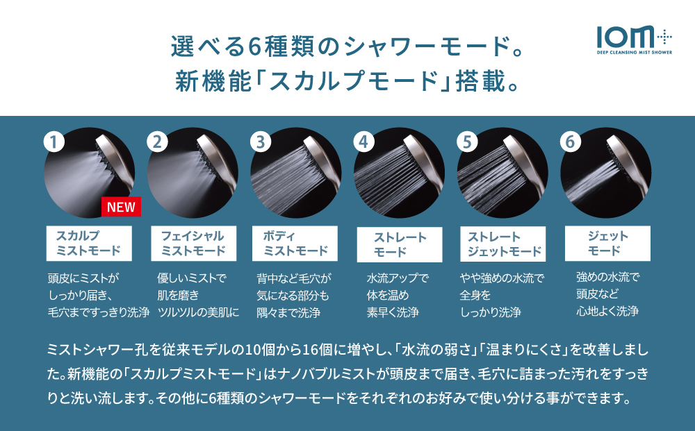 クレイツ シャワーヘッド ミストシャワーIOM＋(イオムプラス)  CIMSH-X06N 【 美容 ヘアケア ボディケア おすすめ 家電 】