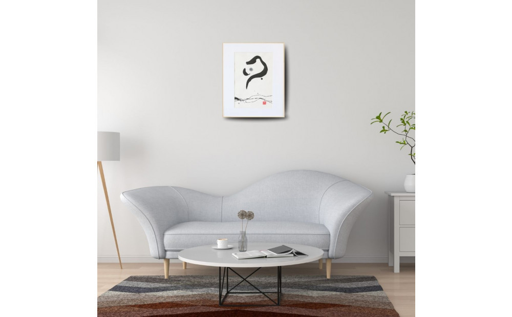 【全4回】福岡市書道家による四季を感じる墨象作品 定期便（A3額装）