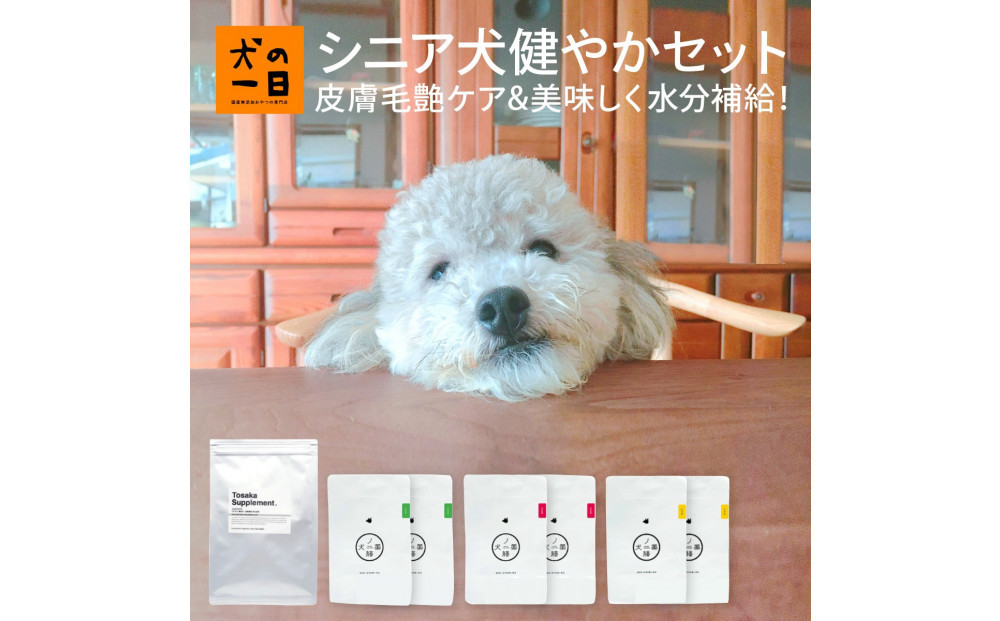 福岡市【無添加 犬のおやつ】皮膚毛艶ケア&美味しく水分補給！シニア犬健やかセット