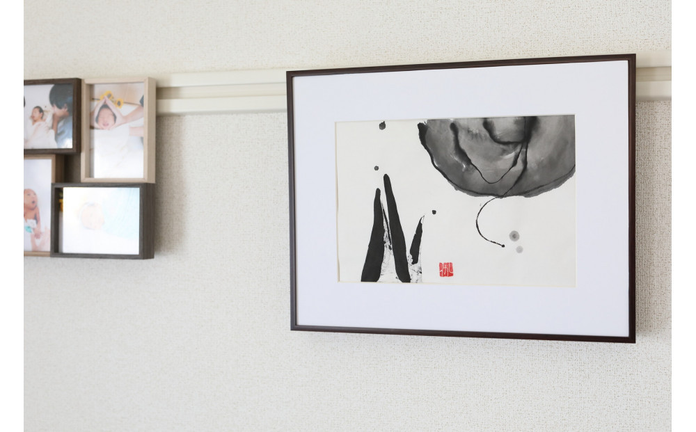 【全4回】福岡市書道家による四季を感じる墨象作品 定期便（A3額装）