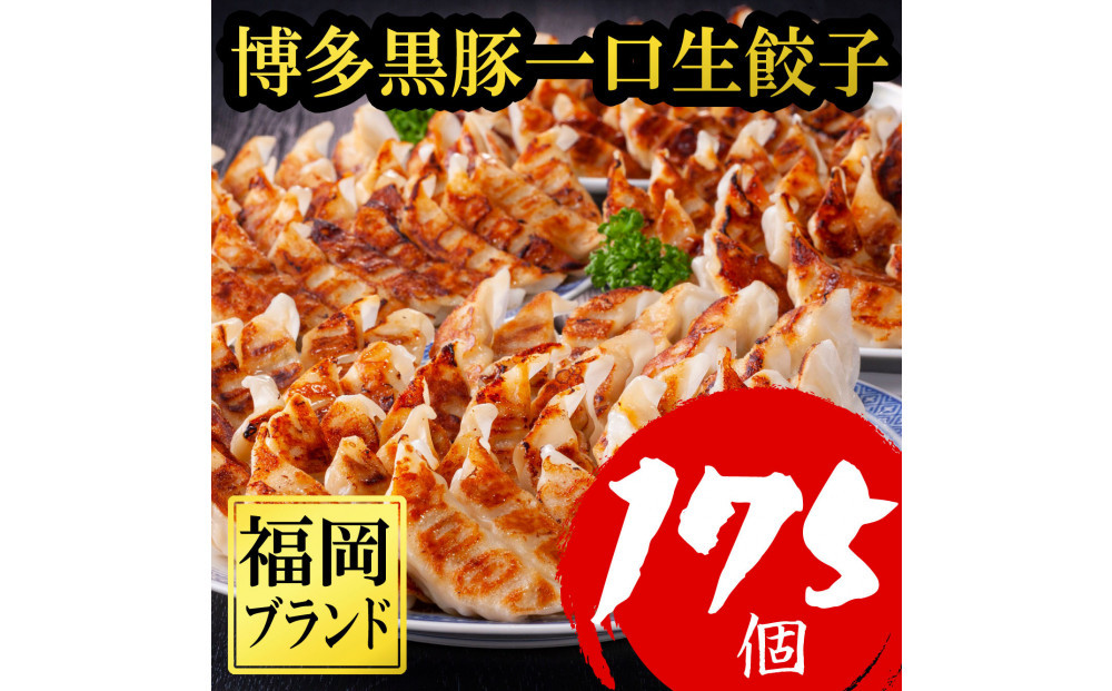 【１月中旬以降発送】【175個!!】【福岡ブランド】博多黒豚一口生餃子 7パック小分　福岡県産ラー麦皮使用　創業40年以上福岡会社製造　
