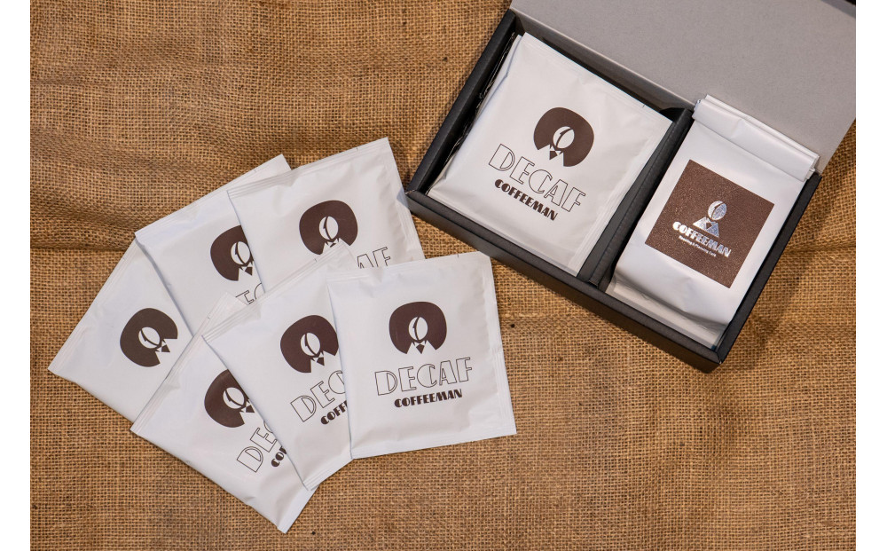 セット【福岡市COFFEEMAN】デカフェブレンドセット(豆)200ｇ＋ドリップバッグ(10g)×6個