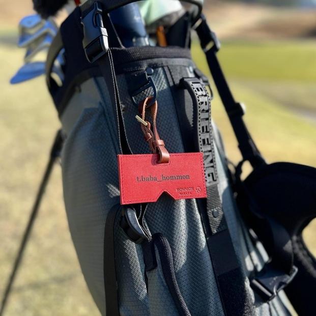 博多革工房【名入れ】HOMMONの博多にわかネームプレート（カラー：パンプキン）【牛革】