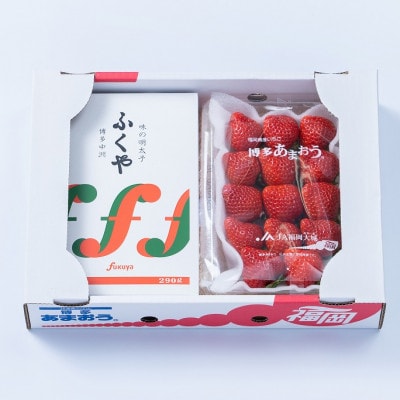 【11月下旬より順次発送】福岡産あまおう&ふくや味の明太子(大)(大牟田市)【配送不可地域：離島・北海道・沖縄県】【1226686】