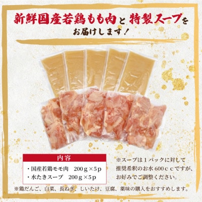 訳あり!博多水炊きセット　10人前(2人前×5セット)(大牟田市)【配送不可地域：離島】【1636745】