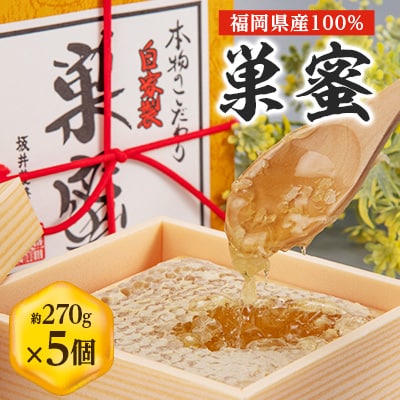 国産巣蜜(コムハニー)5個セット【1361441】