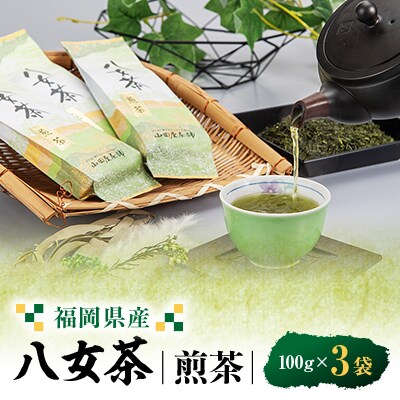 八女茶(福岡県産)煎茶 100g×3【1486506】