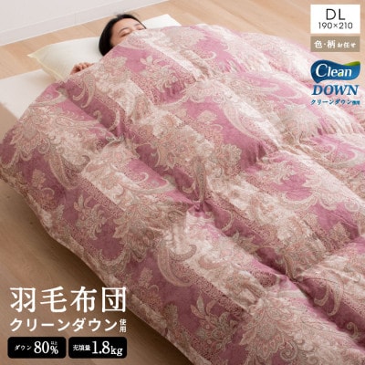 クリーン羽毛(リサイクル羽毛)掛布団　ダブル　羽毛量1.8kg　色、柄おまかせ【1416592】