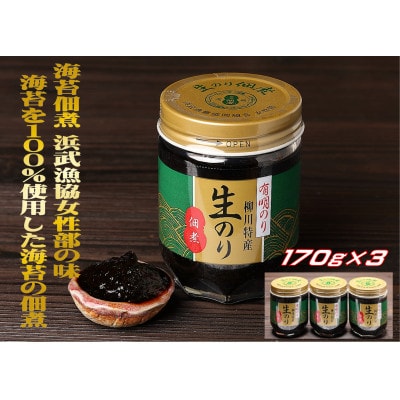 有明のり 柳川特産 生のり佃煮　3本入(大牟田市)【1523532】