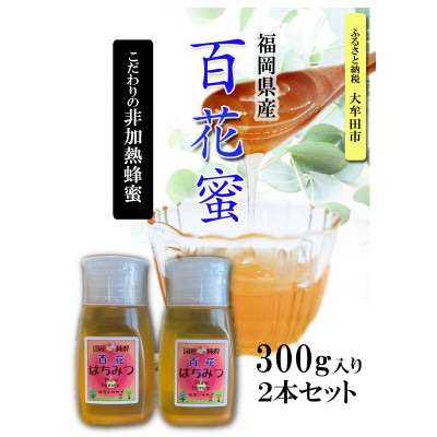 福岡県産純粋非加熱蜂蜜【百花蜜】300g SSCボトル入り　2本セット【1445878】