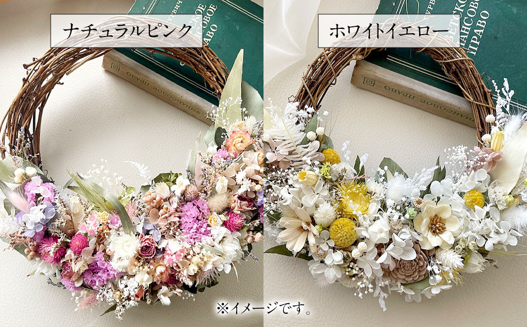 【ナチュラルピンク】福岡の新鮮な花を使用した ドライフラワー リース ｜ 花 お花 はな インテリア アレンジメント ギフト 植物 贈り物 