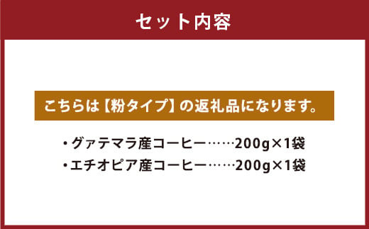 店主こだわりの レギュラー コーヒー 粉 タイプ 2種 セット