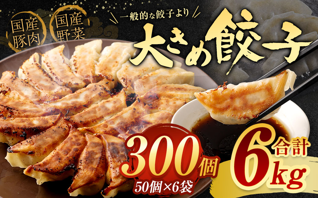 【国産冷凍生餃子】大きめ餃子 300個 計6kg ラー麦 餃子 ギョーザ
