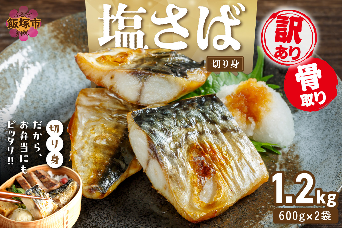【A2-152】【訳あり】骨取り 塩さば切り身(600gx2袋)