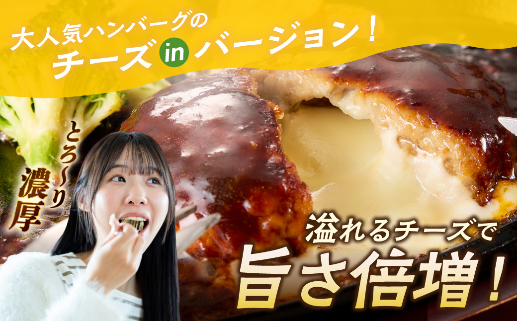 【A-849】5種のチーズ入り鉄板焼ハンバーグ(デミグラスソース)8個