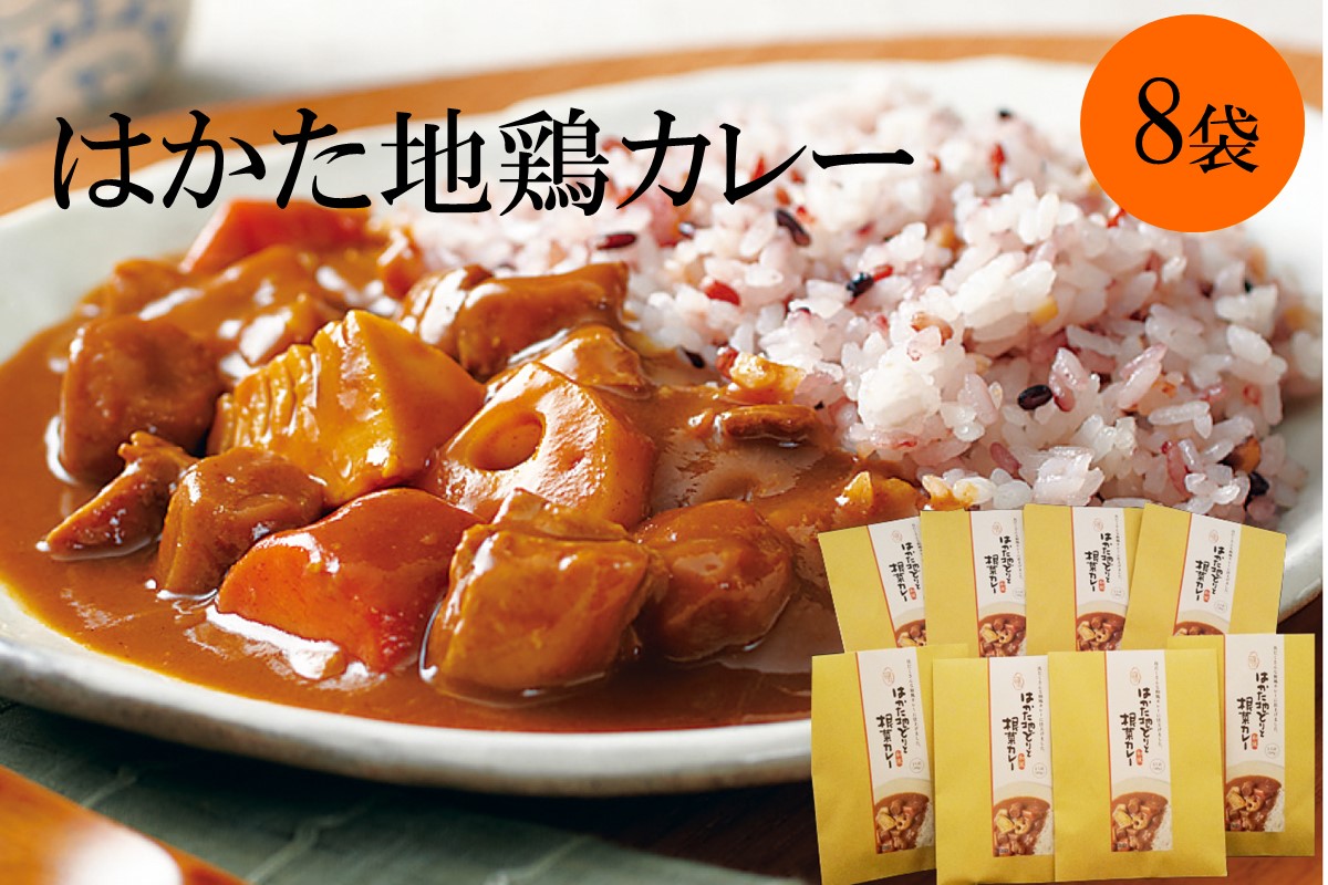 【A9-016】【地鶏使用】はかた地どりと根菜カレー 具入り8袋