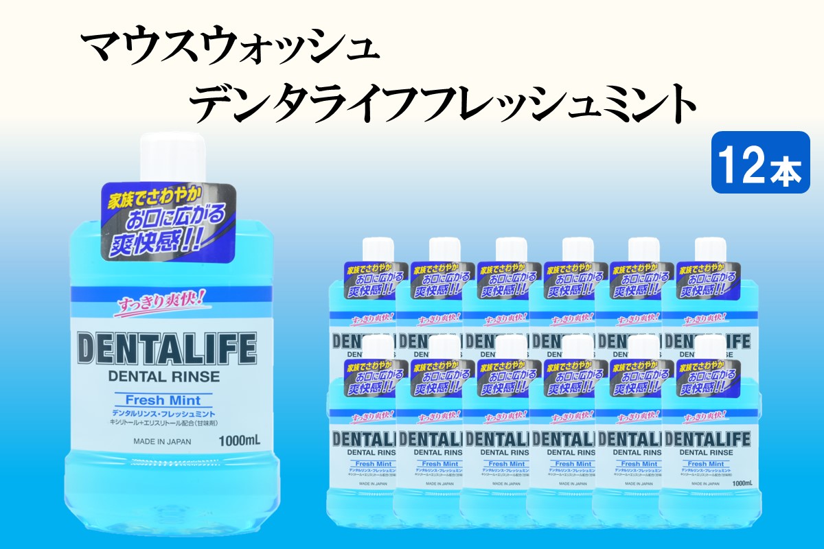 【B4-034】マウスウォッシュ デンタライフ フレッシュミント 1000ml×12本