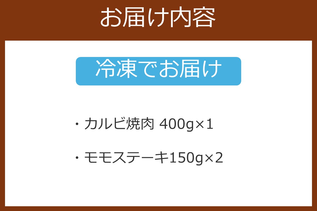 【C6-019】ほさか牛 カルビ＆モモステーキ 700g