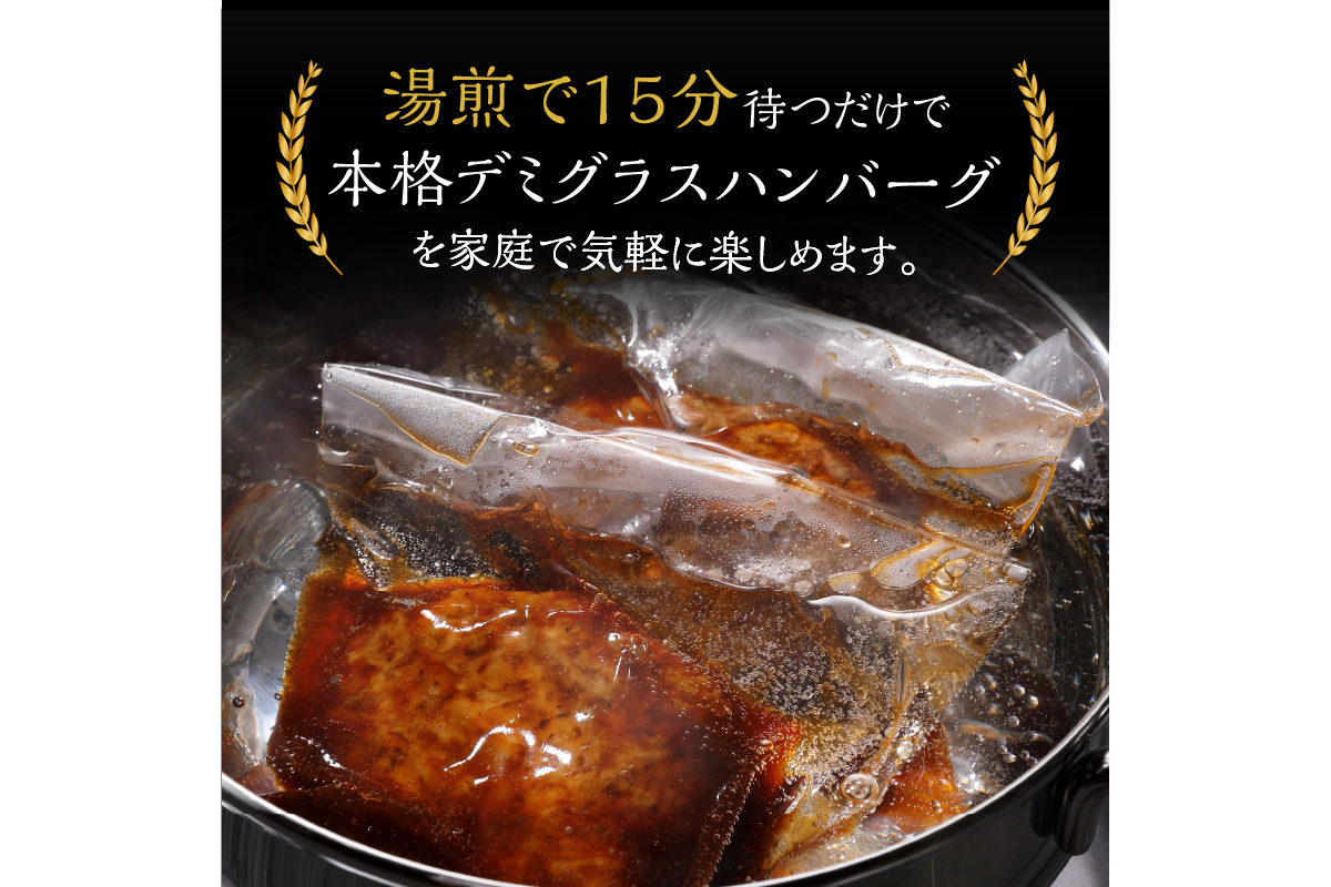 【A8-035】【湯煎で簡単調理！】博多和牛熟成ハンバーグ／特製デミソース（10個入り）