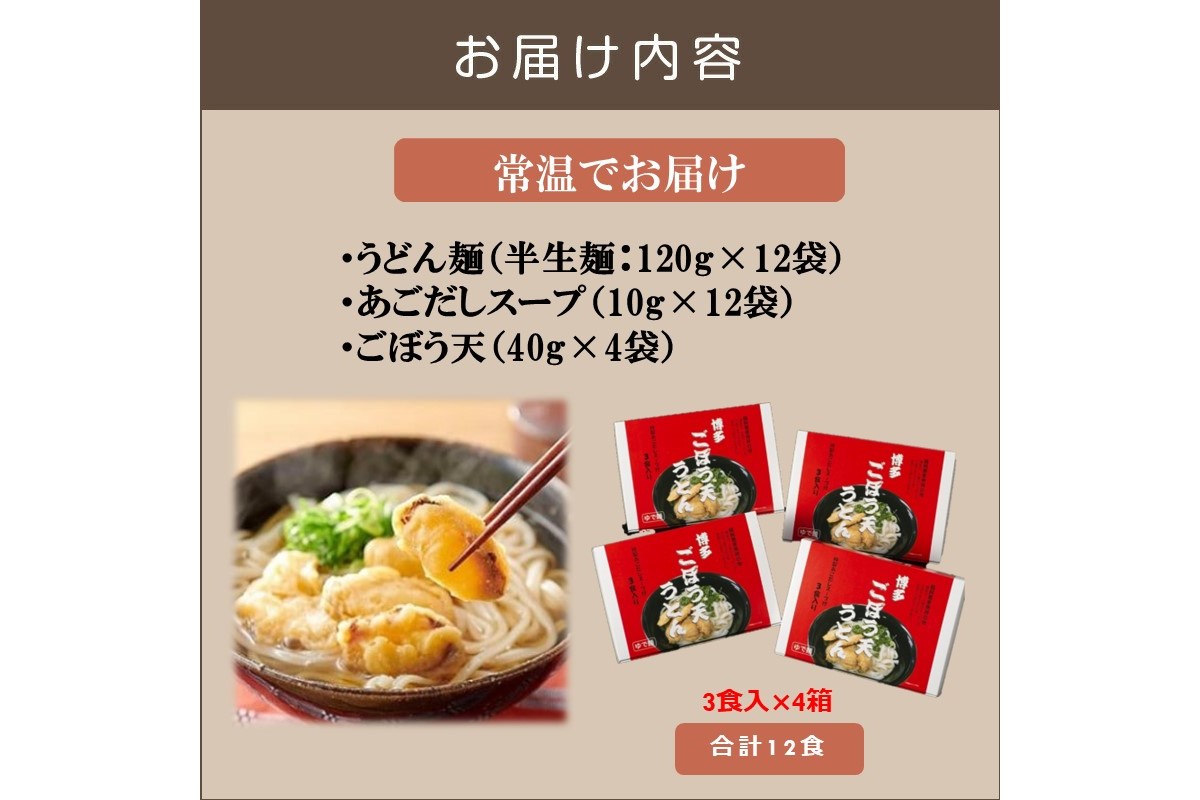 【A5-431】博多ごぼう天うどん　12食セット