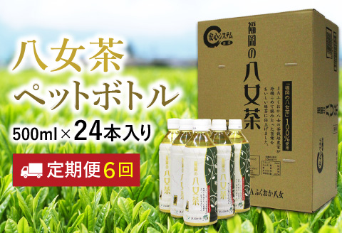 【F-020】八女茶 煎茶ペットボトル 500ml×24本 【6カ月定期便】