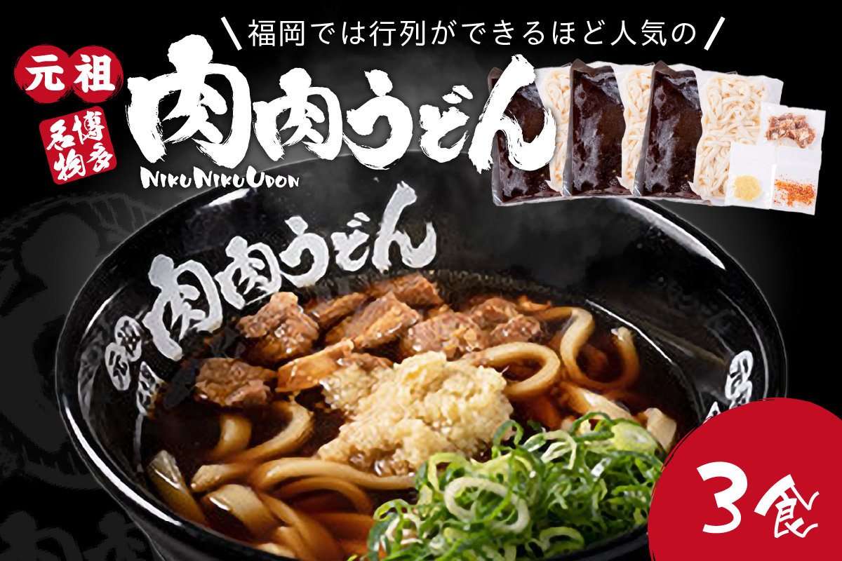 【A3-070】冷凍 肉肉うどん3食